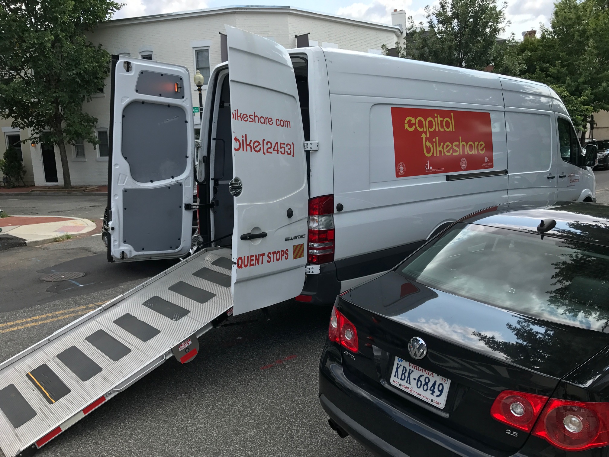 An image of one of the vans used to redistribute bicycles to different stations in the Capital Bikshare system.